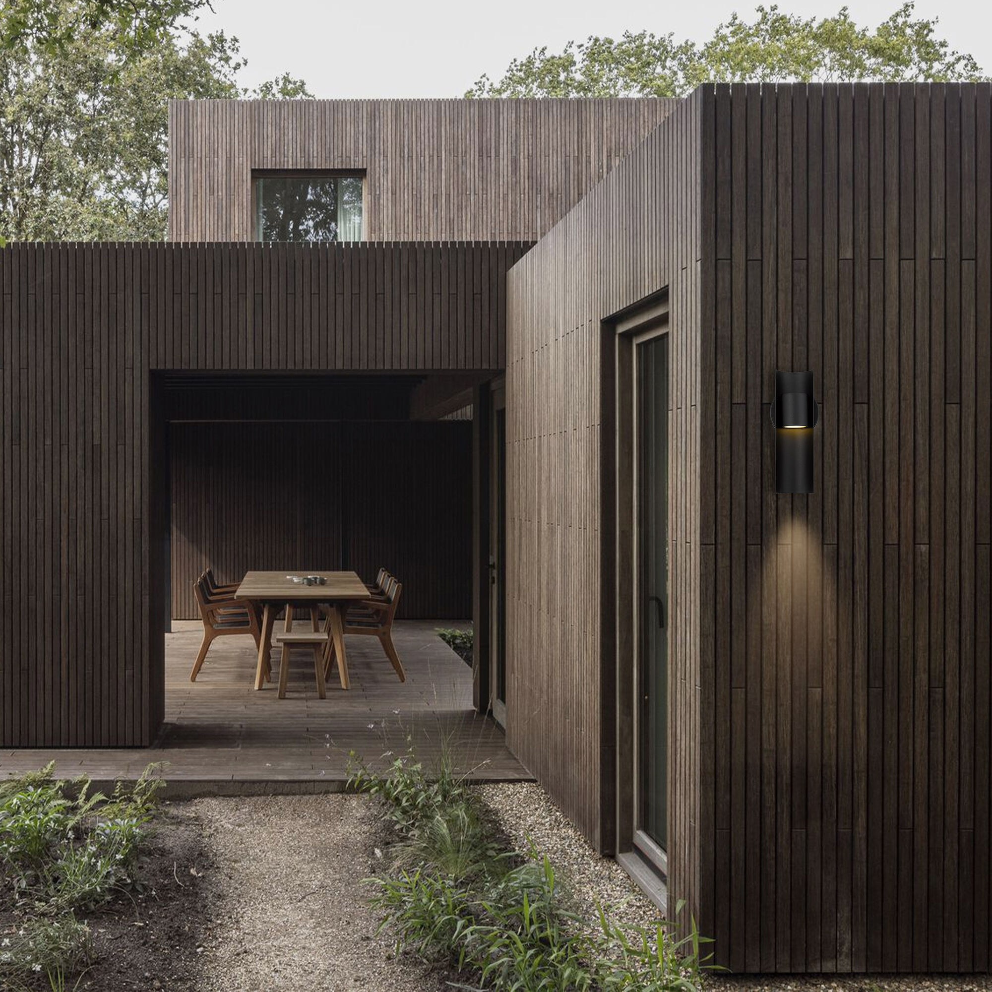 Hugo LED 11.5 inch Sand Black Outdoor Wall Sconce